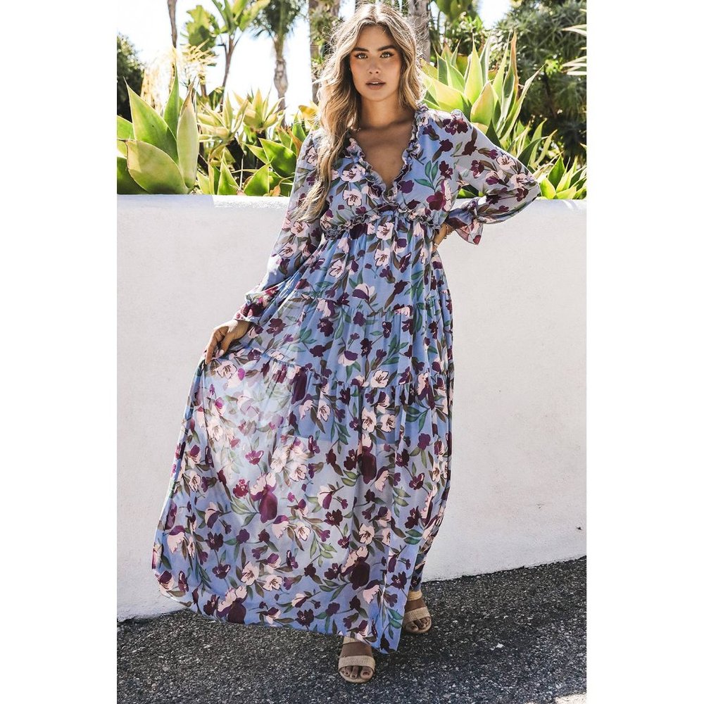 Wild Lotus Ruffle Tiered Maxi Dress - Picture 4 of 16